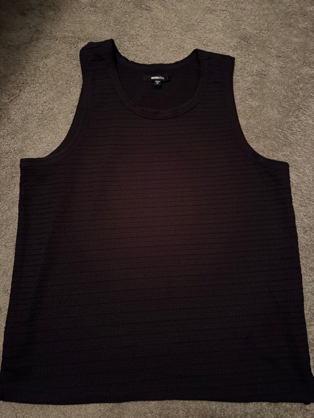 Modern Black Men's Textured Tank Top